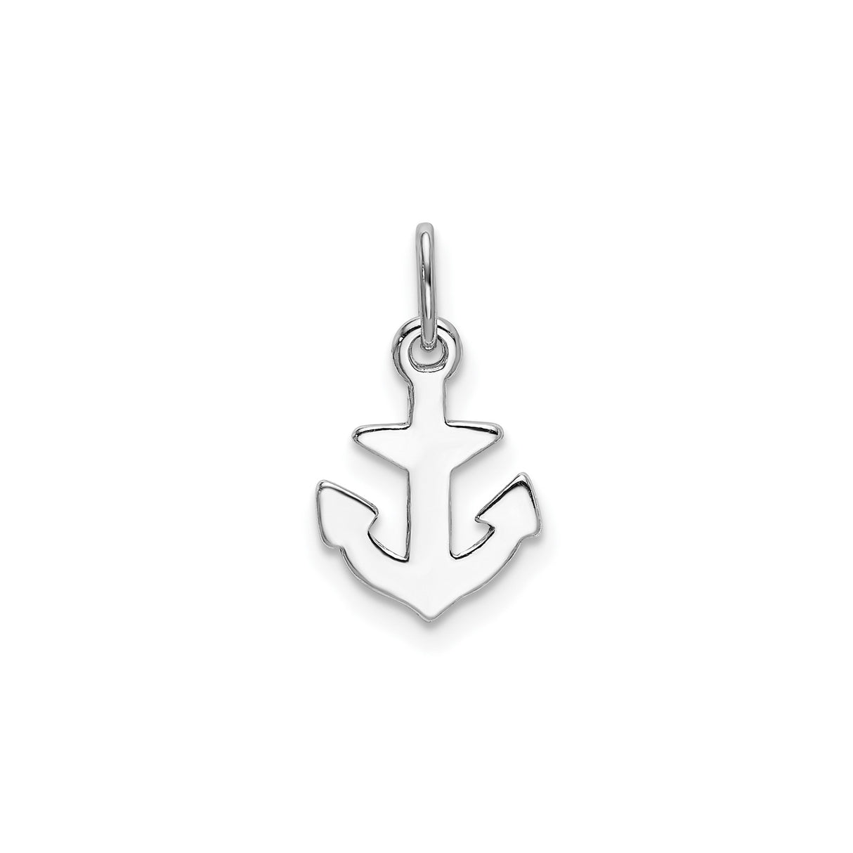Sterling Silver Anchor Pendant Charm, Openwork Nautical Design for Women or Unisex Wear