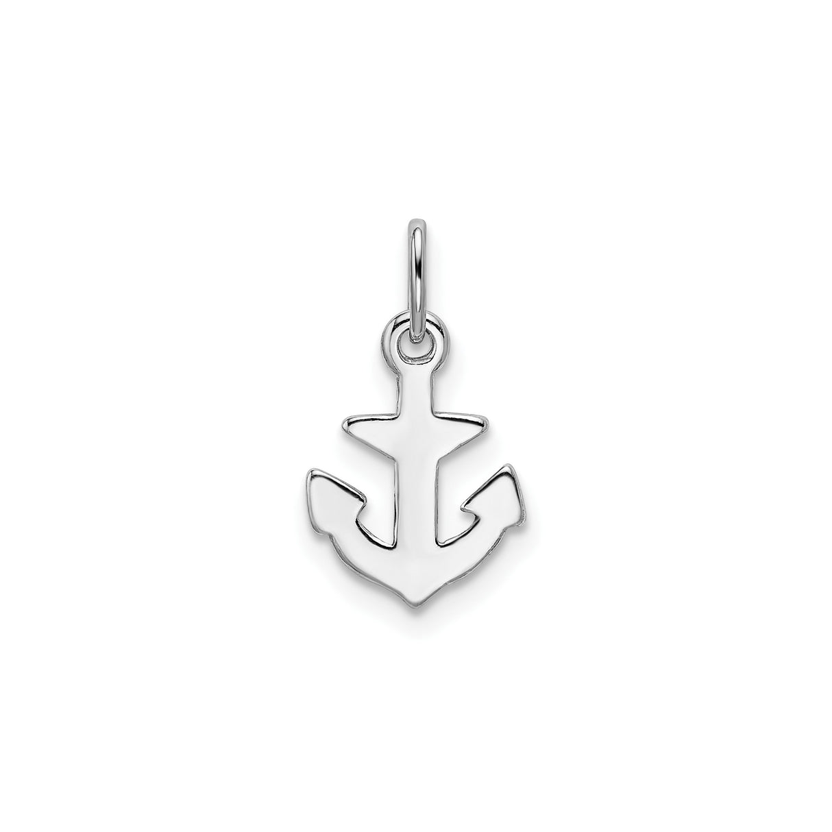 Sterling Silver Anchor Pendant Charm, Openwork Nautical Design for Women or Unisex Wear