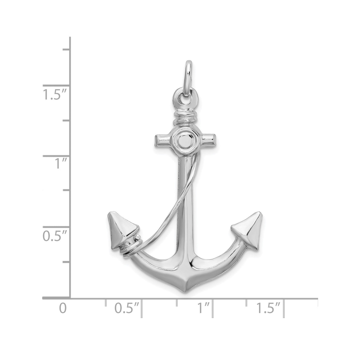 Sterling Silver Anchor Pendant with Rope Detail, Nautical Christian Symbol for Women or Unisex