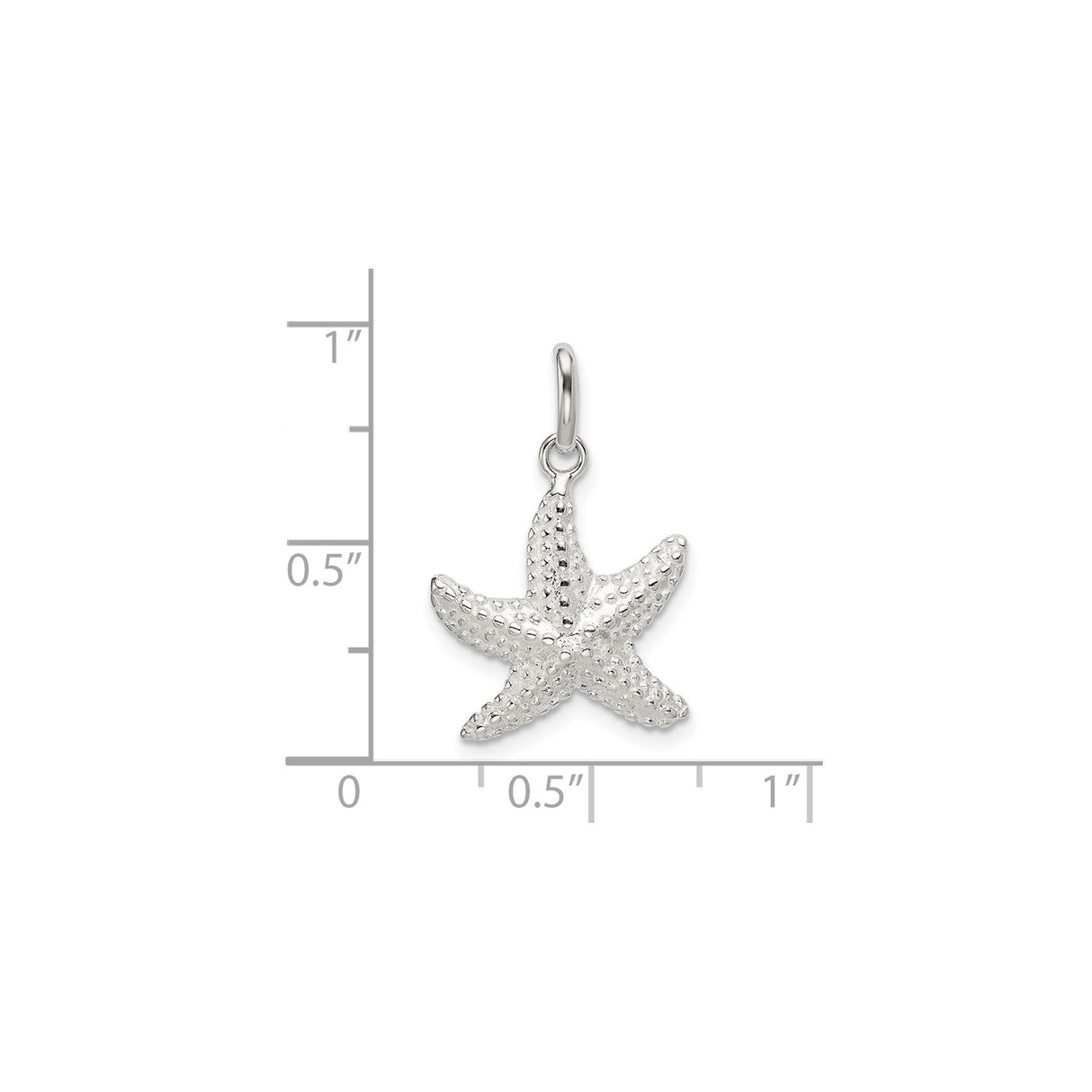 Sterling Silver Starfish Pendant with Textured Ocean Charm, Nautical Coastal Design for Women