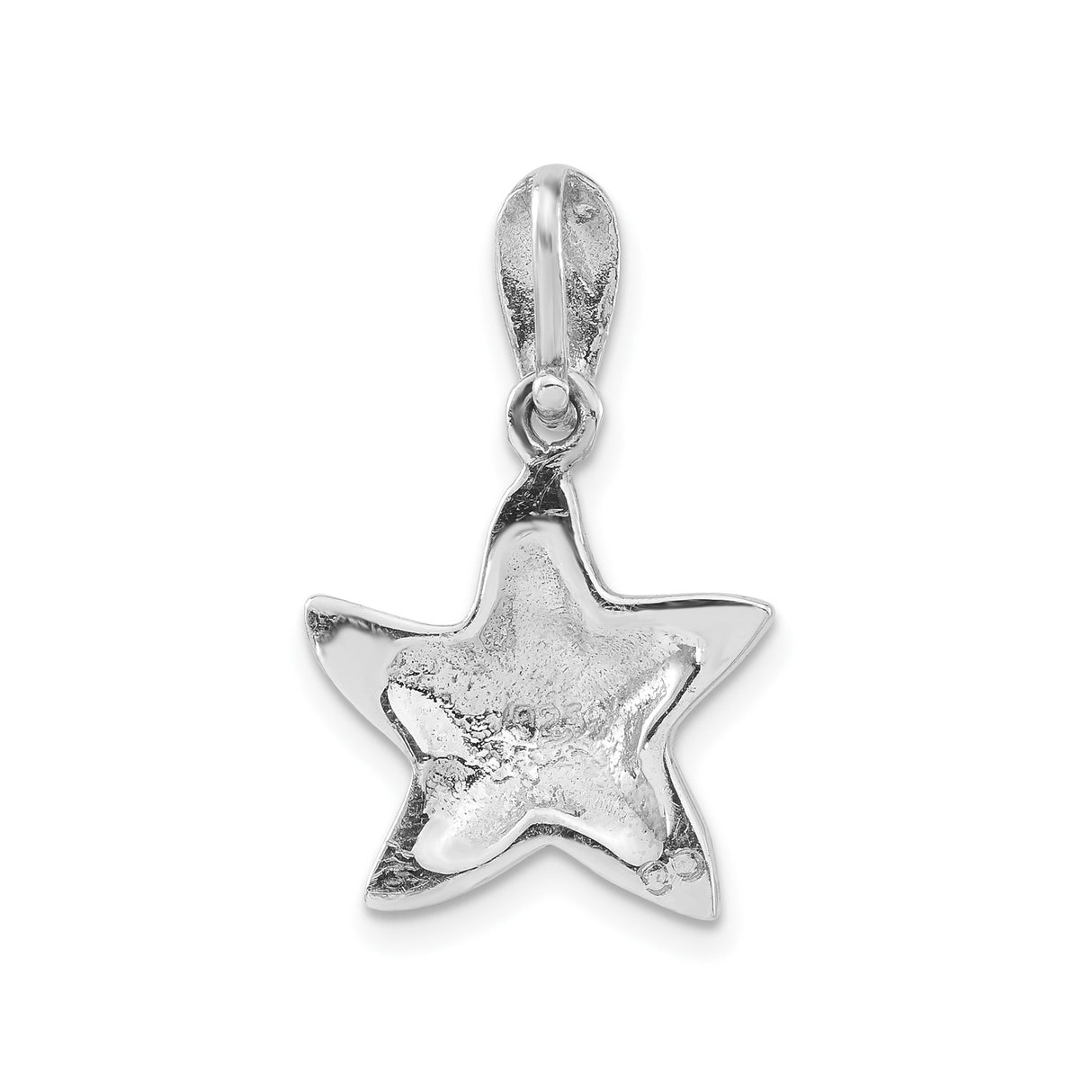 Sterling Silver Starfish Pendant with Blue Enamel, Marcasite and Crystal Accents