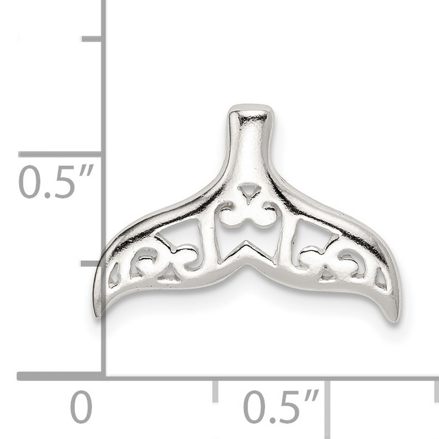 Sterling Silver Whale Tail Pendant with Ornate Filigree Design, Nautical Beach Jewelry for Women