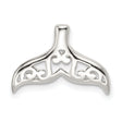 Sterling Silver Whale Tail Pendant with Ornate Filigree Design, Nautical Beach Jewelry for Women