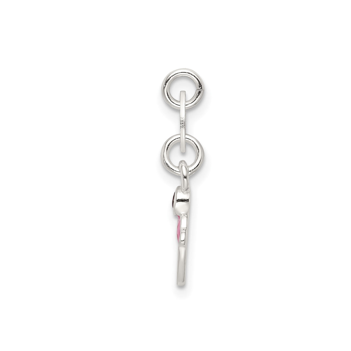 Sterling Silver Cupcake Charm with Garnet, Pink and Blue Enamel, Cherry Detail Theme