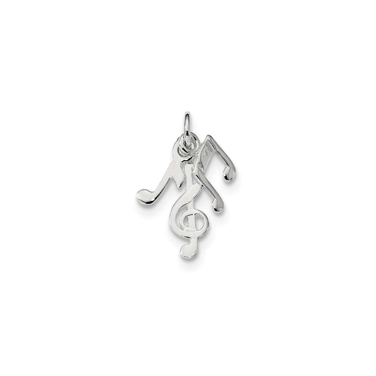 Sterling Silver Music Note Pendant with Treble Clef and Eighth Notes for Musicians