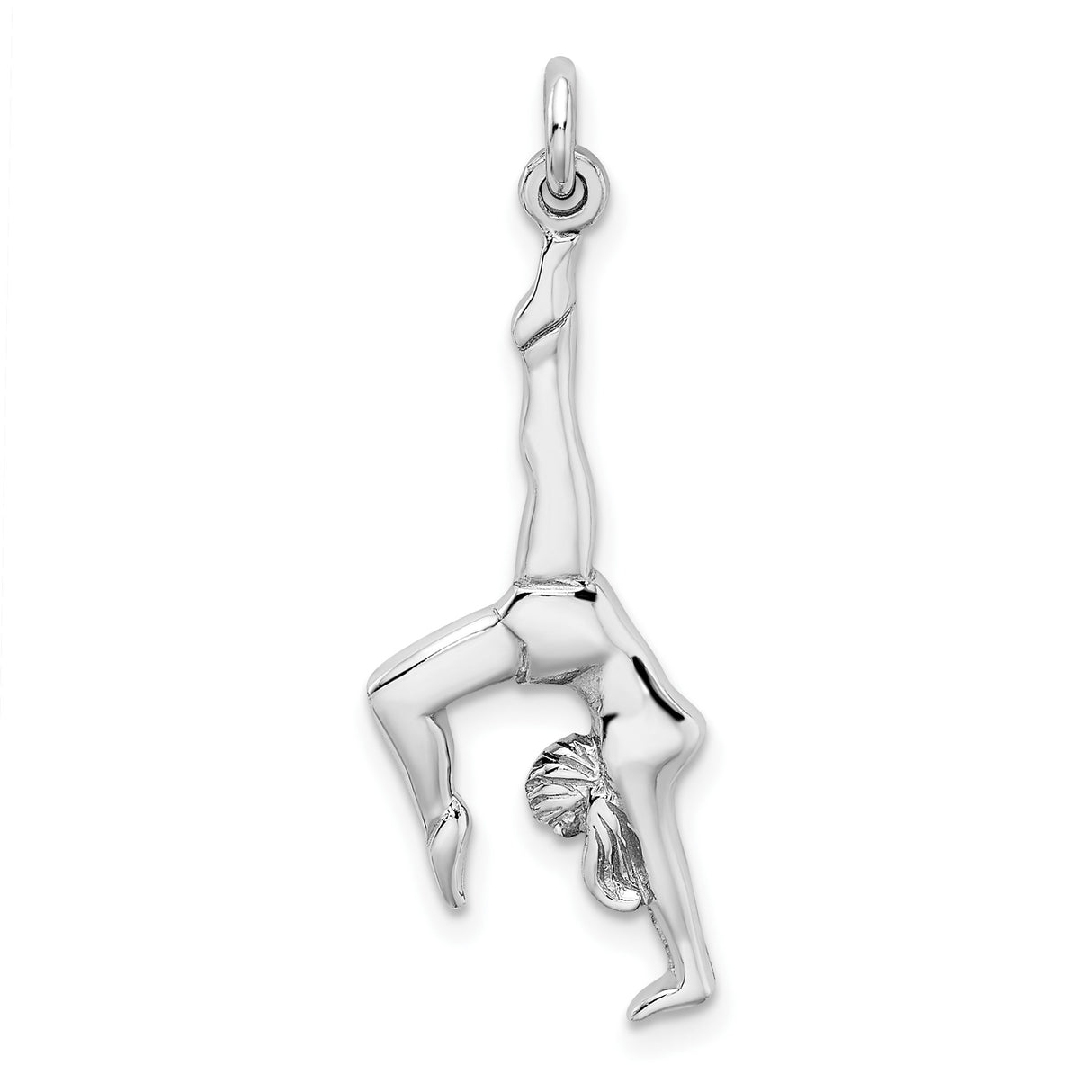 Sterling Silver Gymnast Pendant Featuring Handstand Pose, Motivational Sports Charm for Women and Girls