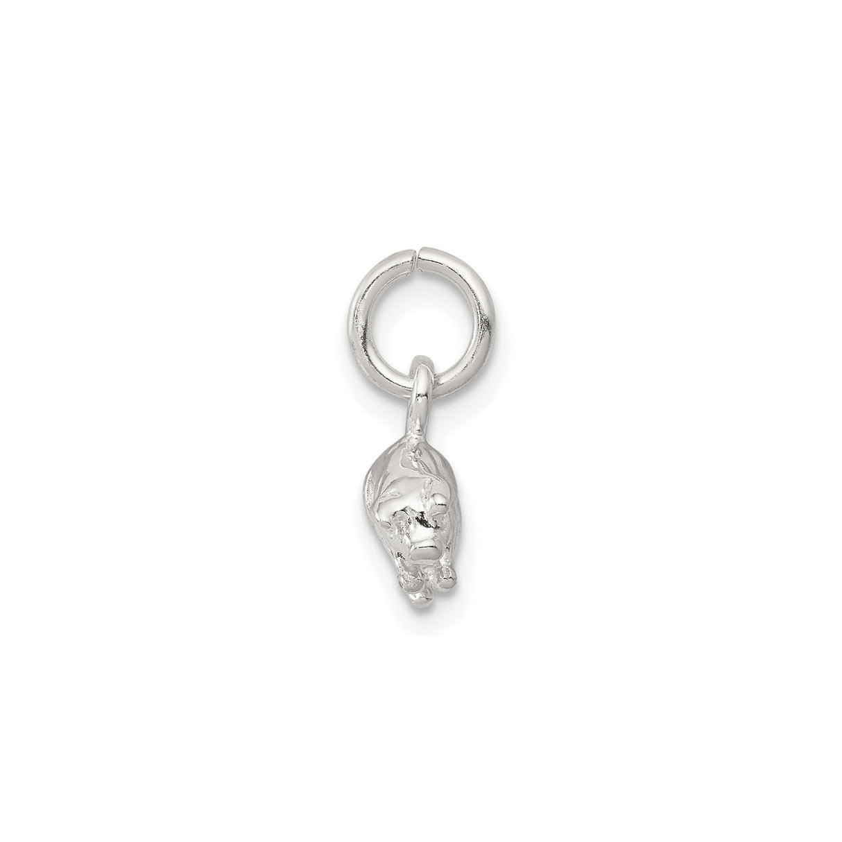 Sterling Silver Pig Charm Pendant, 3D Farm Animal Jewelry, Prosperity Feng Shui Symbol