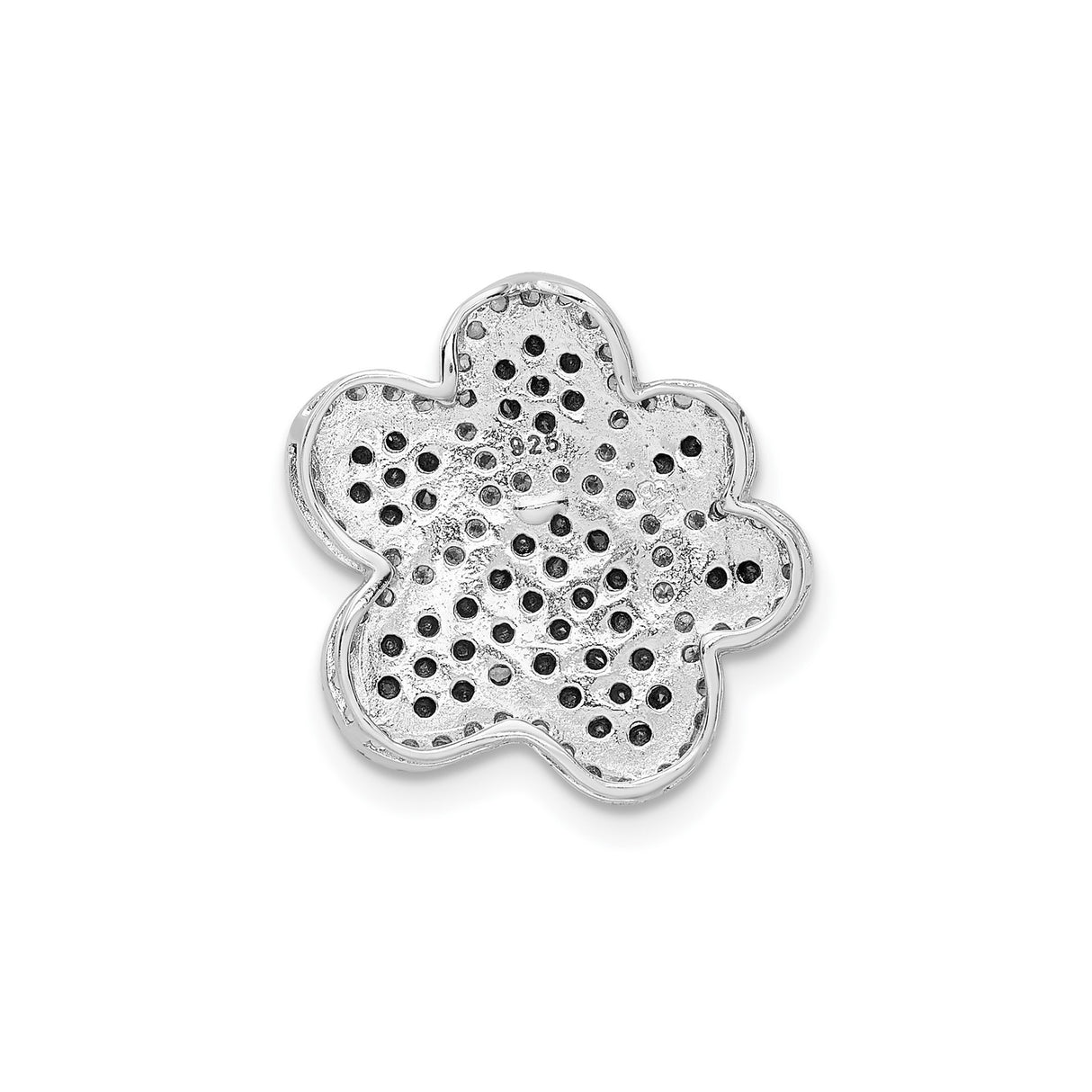 Sterling Silver Paw Pendant with Black and White Cubic Zirconia, Pet Memorial Jewelry