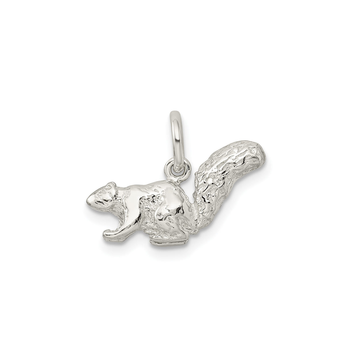 Sterling Silver Squirrel Pendant Charm, Detailed Wildlife Animal Design, Nature Jewelry for Women or Unisex