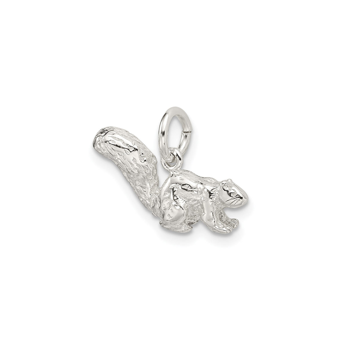 Sterling Silver Squirrel Pendant Charm, Detailed Wildlife Animal Design, Nature Jewelry for Women or Unisex