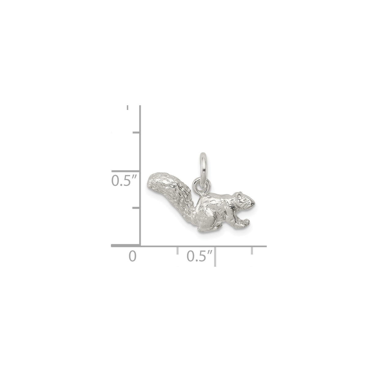 Sterling Silver Squirrel Pendant Charm, Detailed Wildlife Animal Design, Nature Jewelry for Women or Unisex