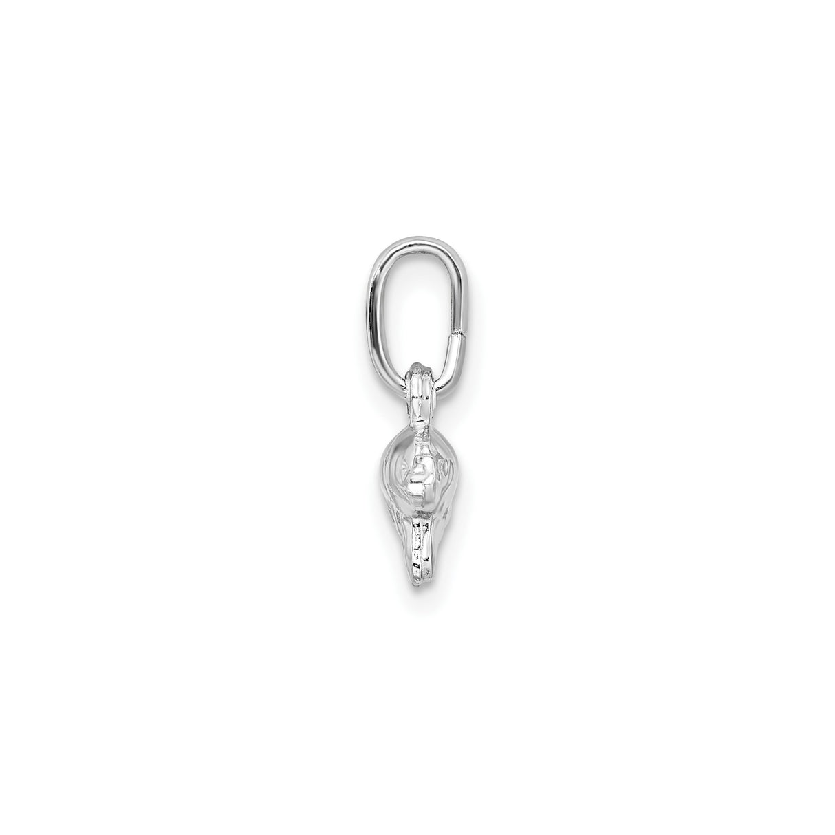 Sterling Silver Elephant Pendant with Raised Trunk, Symbol of Strength and Wisdom