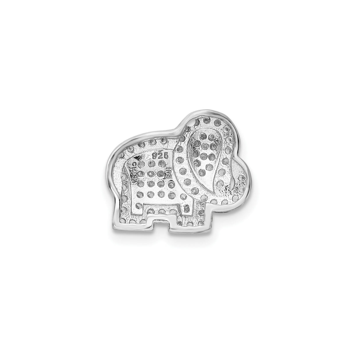 Sterling Silver Elephant Pendant with Cubic Zirconia, Symbol of Strength, Luck, and Wisdom