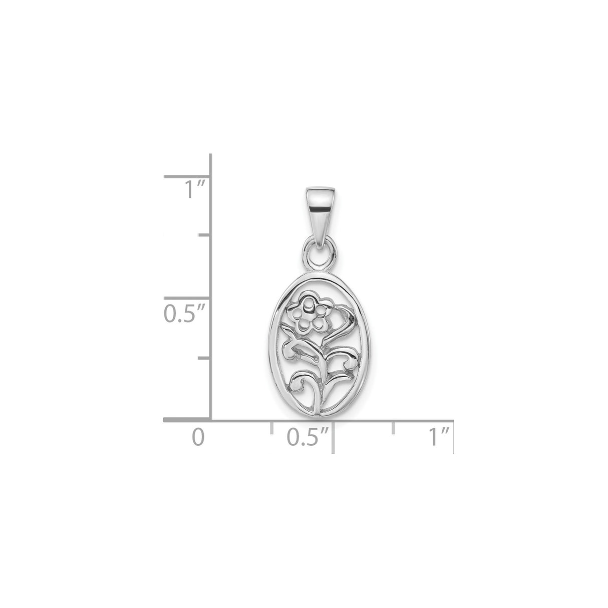 Sterling Silver Flower Pendant with Openwork Floral Design for Women