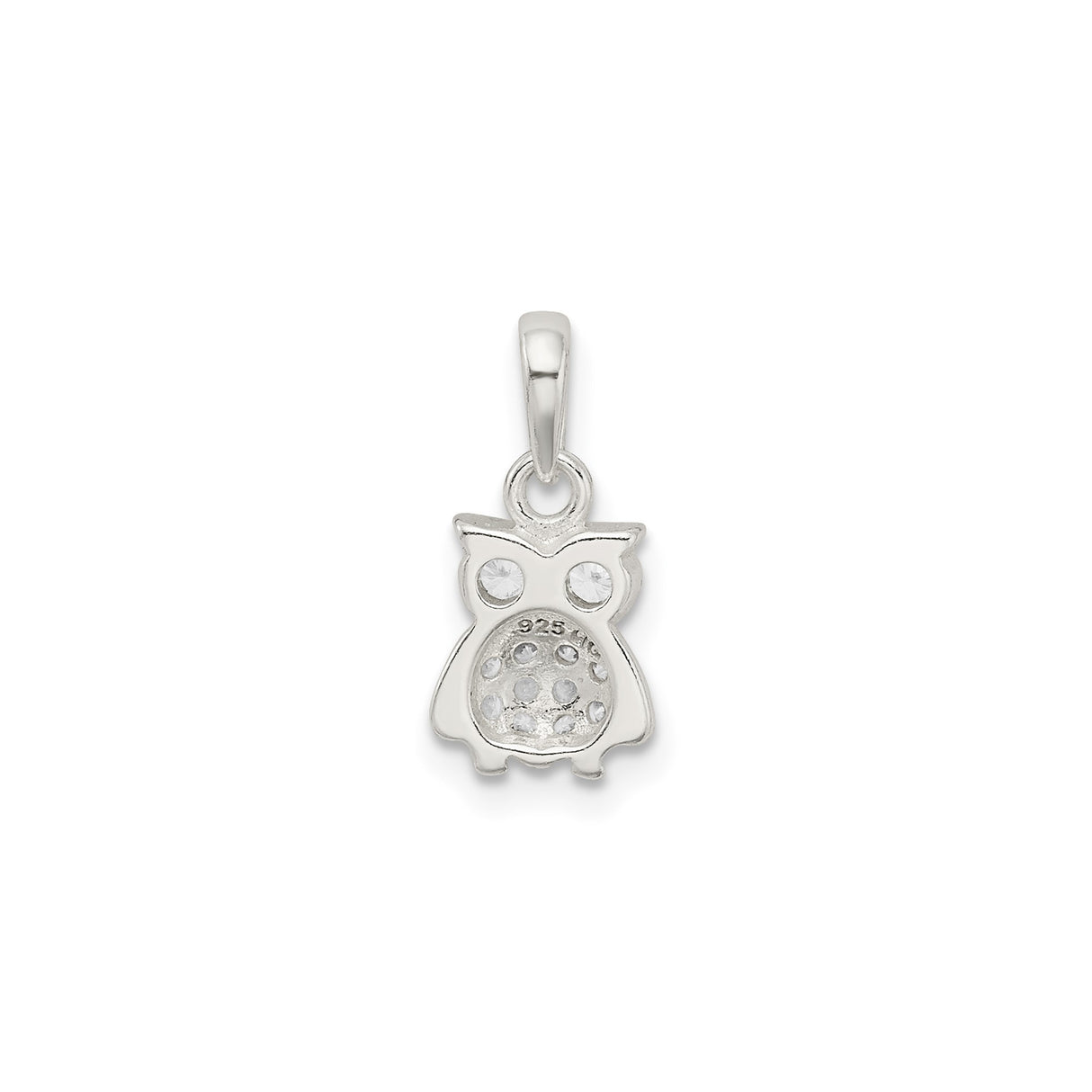 Sterling Silver Owl Pendant with Cubic Zirconia, Bird Charm Design, Nature-Inspired Jewelry