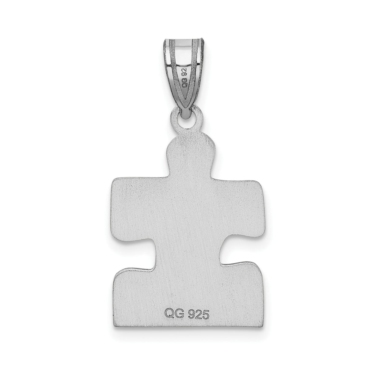 Sterling Silver Autism Puzzle Pendant with Colorful Enamel Segments