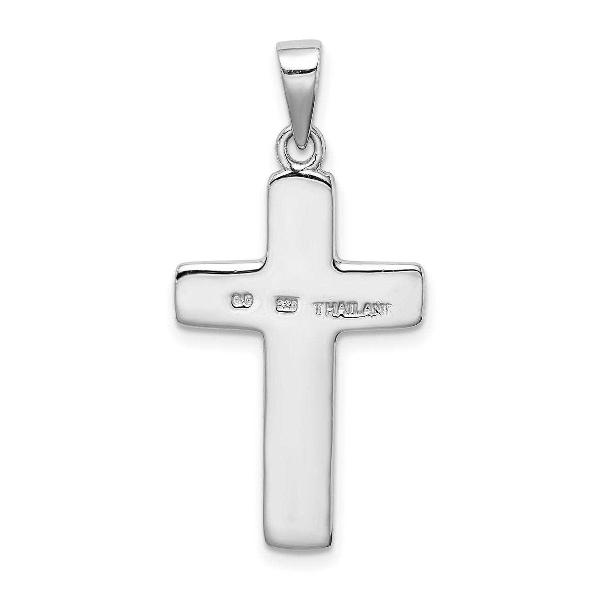 Sterling Silver Cross Pendant with Woodgrain Texture, Unisex Modern Faith Jewelry