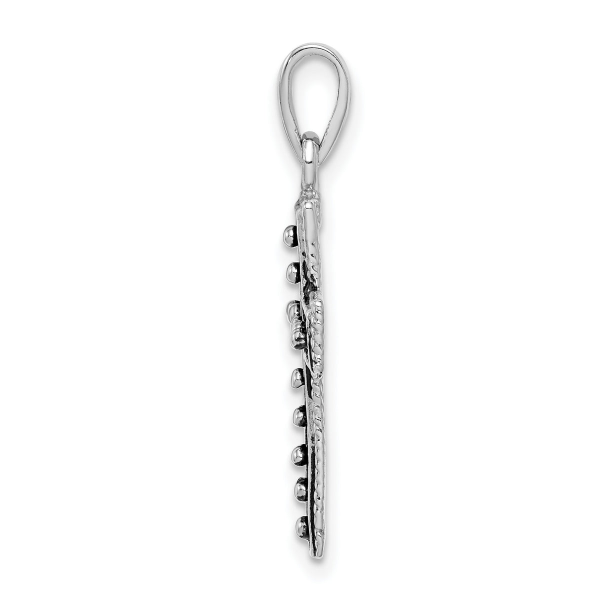 Sterling Silver Cross Pendant with Oxidized Finish, Gothic Vintage Religious Design for Men and Women