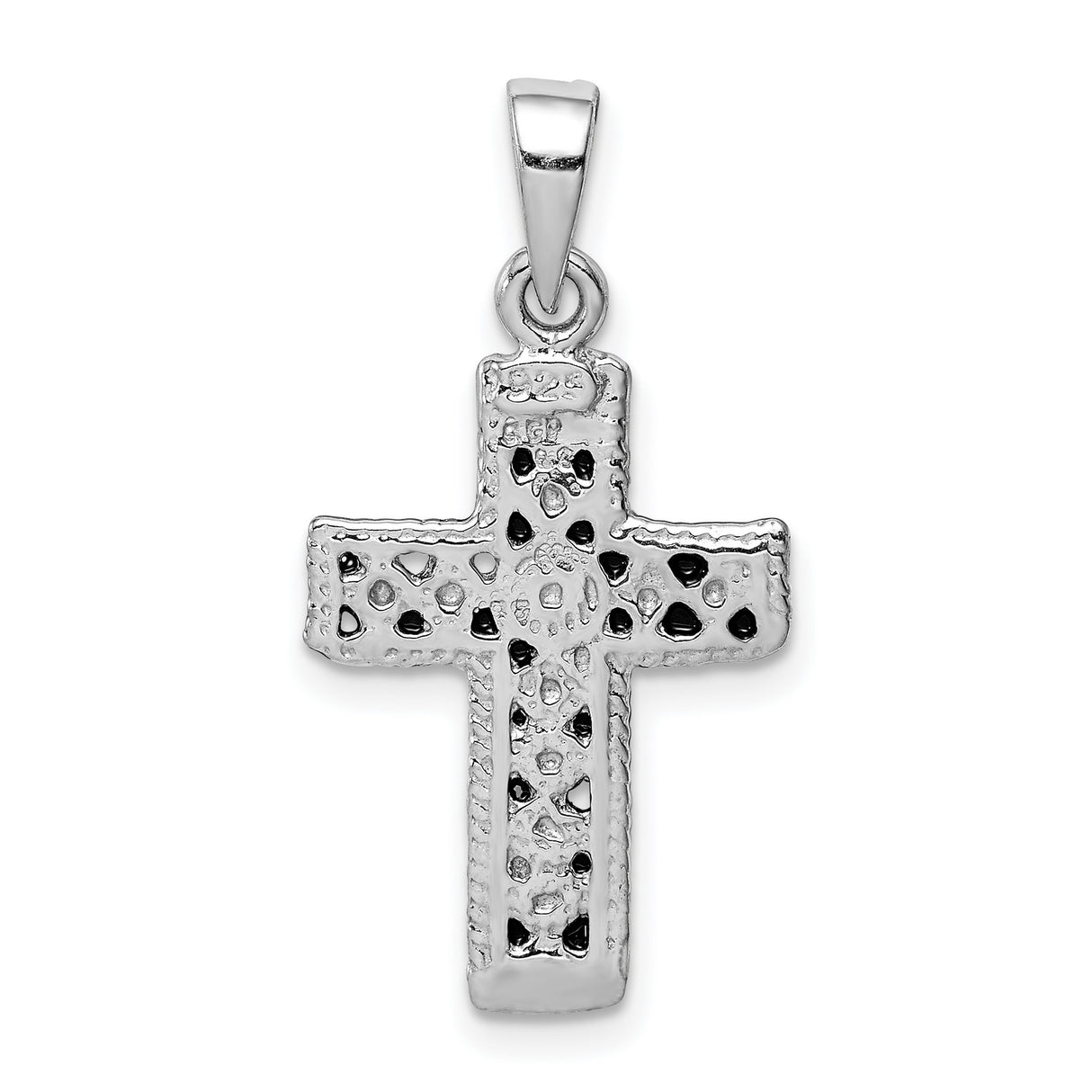 Sterling Silver Cross Pendant with Oxidized Finish, Gothic Vintage Religious Design for Men and Women