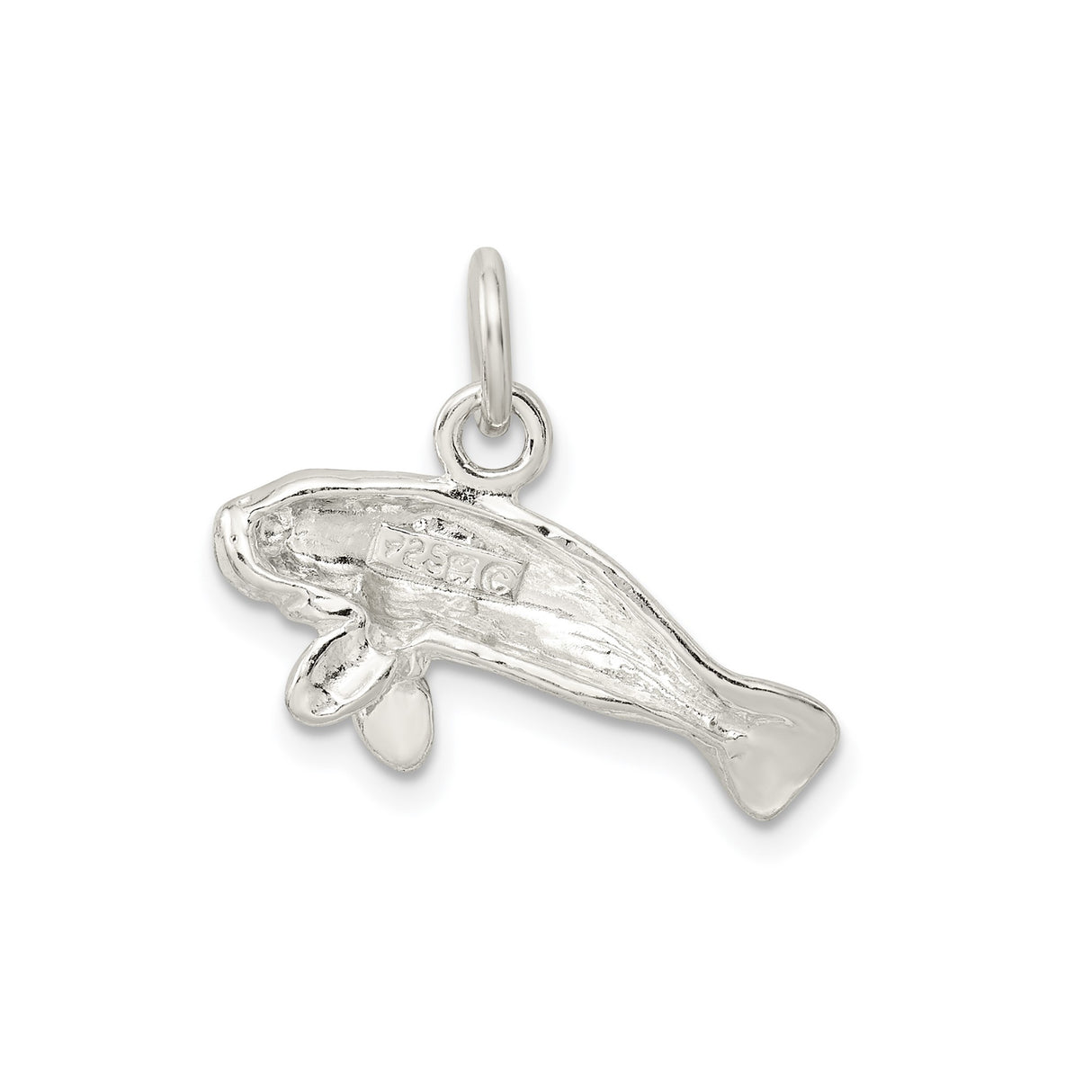 Sterling Silver Manatee Pendant, Ocean Animal Charm, Sea Life Marine Jewelry
