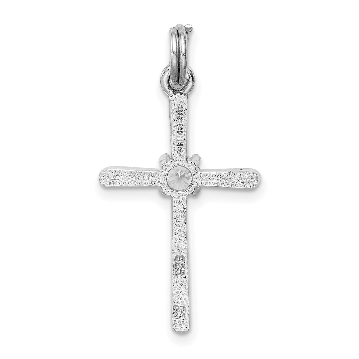 Sterling Silver Cross Pendant with Cubic Zirconia, Faith Design for Men and Women