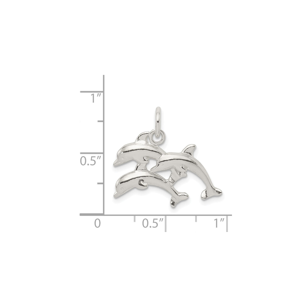 Sterling Silver Dolphin Pendant with Three Jumping Dolphins, Ocean-Inspired Charm