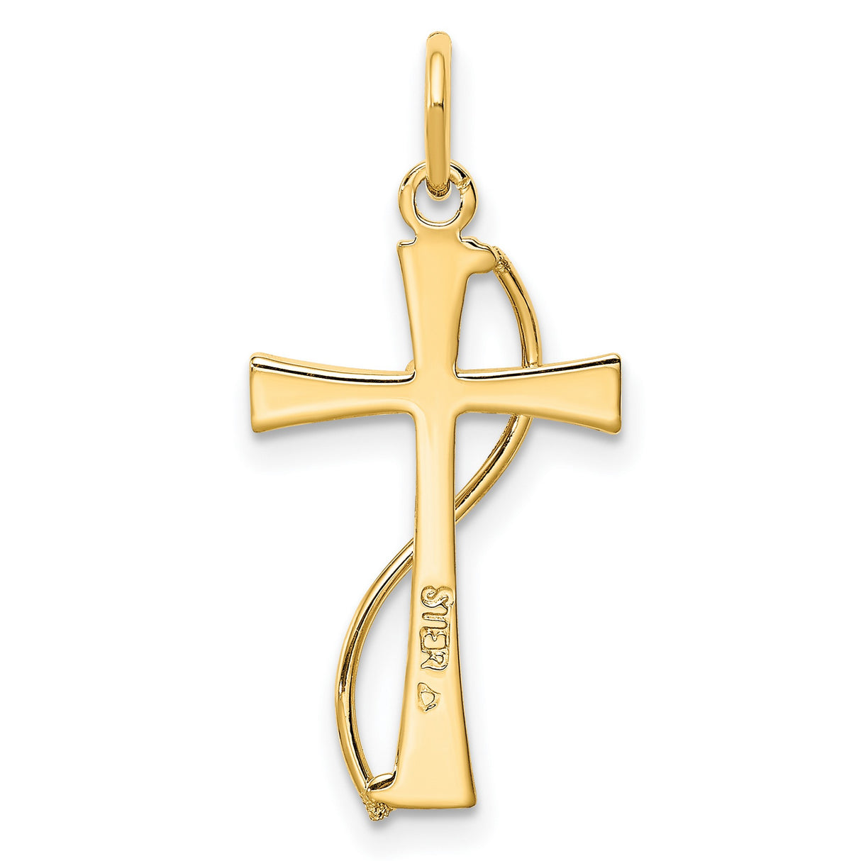 Sterling Silver Cross Pendant with Cubic Zirconia, Gold-Plated Finish, Religious Charm for Men and Women