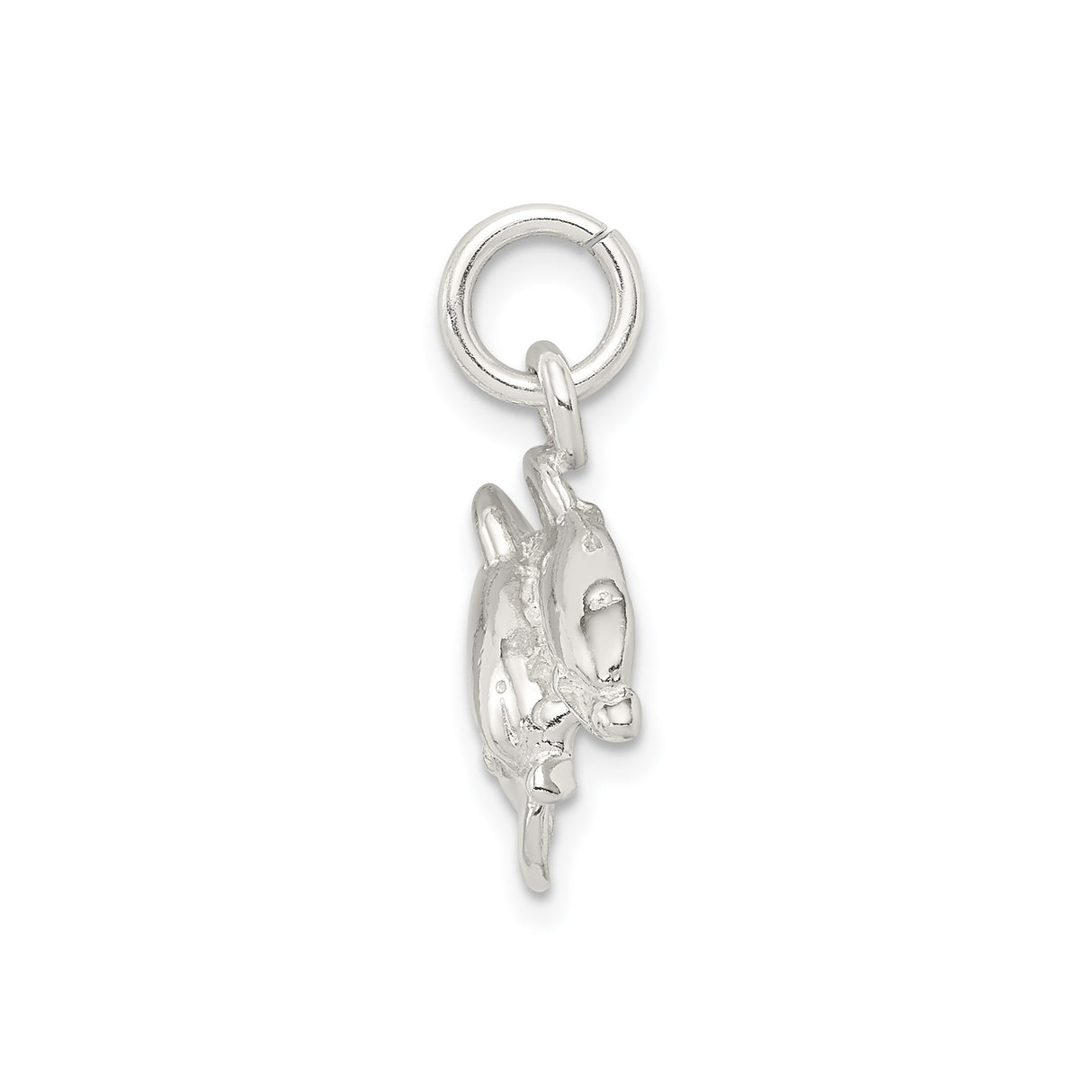 Sterling Silver Dolphin Pendant with Two Swimming Dolphins, Ocean Theme Jewelry for Women