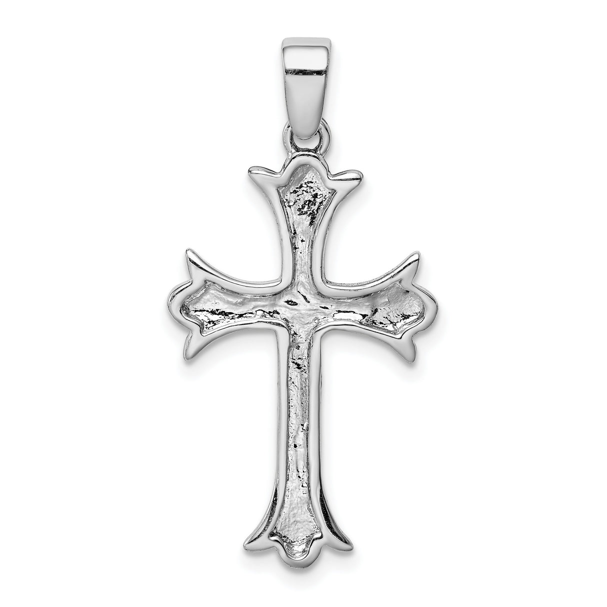 Sterling Silver Crucifix Pendant with Flared Edge Jesus Cross Design