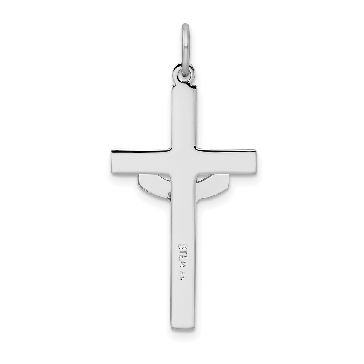 Sterling Silver Cross Pendant with Sunburst Halo and Textured Raised Jesus Design