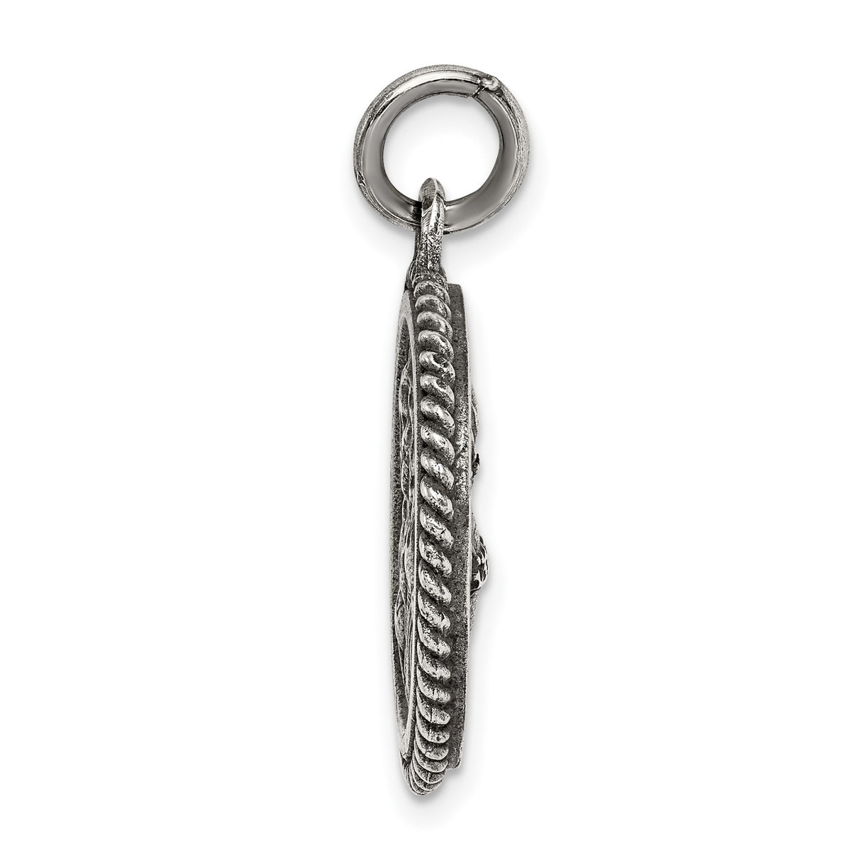 Sterling Silver Sacred Heart of Jesus Pendant, Catholic Medal, Christian Faith Jewelry for Men and Women