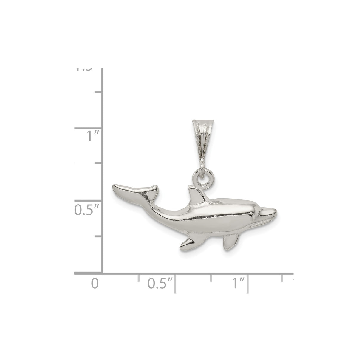 Sterling Silver Dolphin Pendant, Sleek Ocean-Themed Design, Nautical Jewelry for Women or Unisex Wear