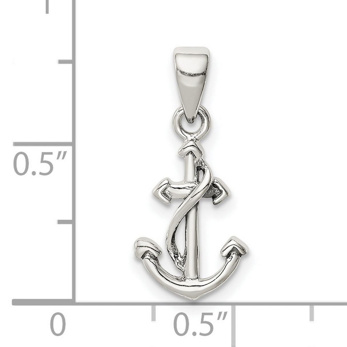 Sterling Silver Anchor Cross Pendant with Rope Design, Religious Nautical Christian Symbol
