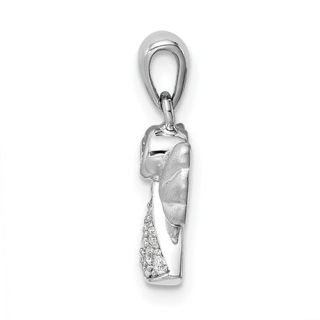 Sterling Silver Angel Pendant with Cubic Zirconia, Guardian Memorial Religious Jewelry for Women