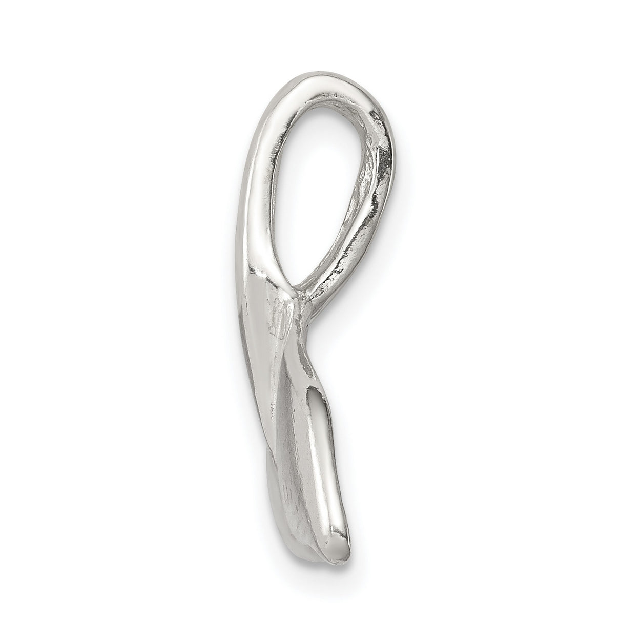 Whale Tail with Hidden Bail Charm Pendant in Real 925 Sterling Silver