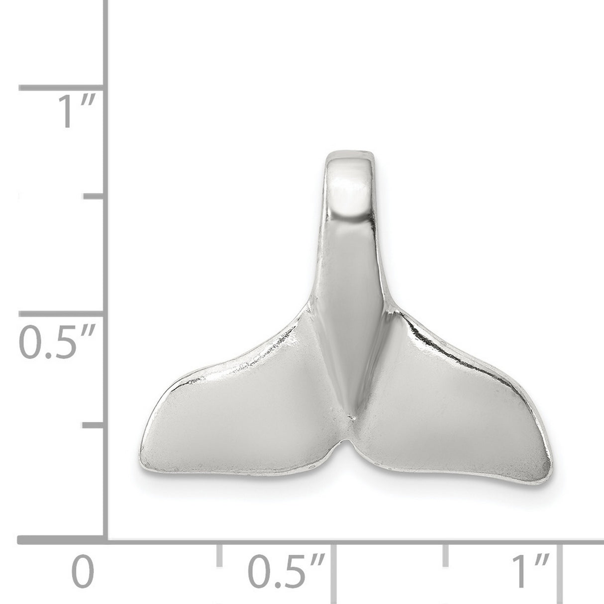 Whale Tail with Hidden Bail Charm Pendant in Real 925 Sterling Silver