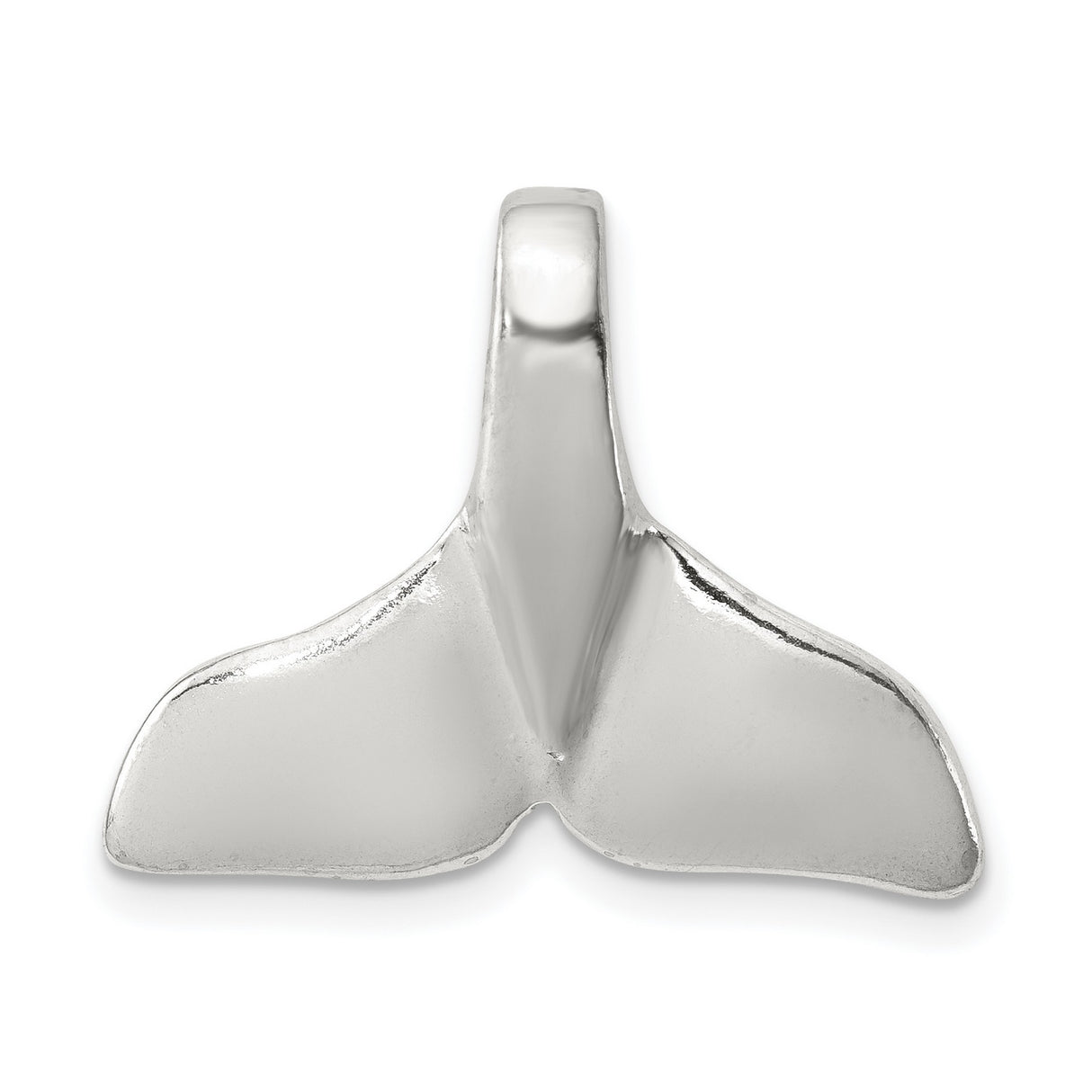 Whale Tail with Hidden Bail Charm Pendant in Real 925 Sterling Silver