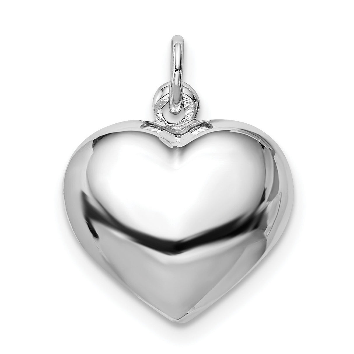 Sterling Silver Heart Pendant Charm with Brushed Finish, Reversible Minimalist Design for Women