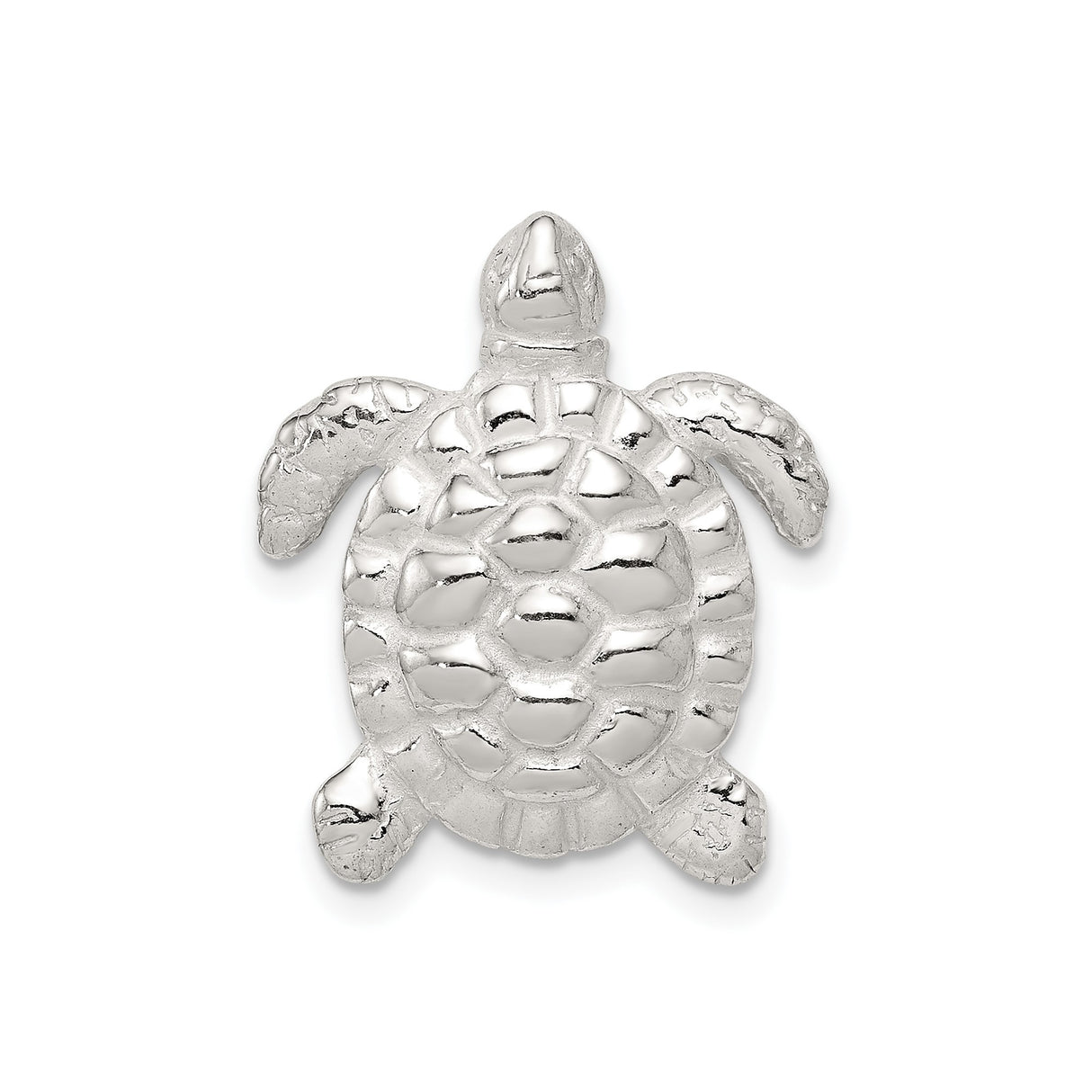 Sterling Silver Sea Turtle Pendant, Detailed Nautical Charm with Marine Life Theme