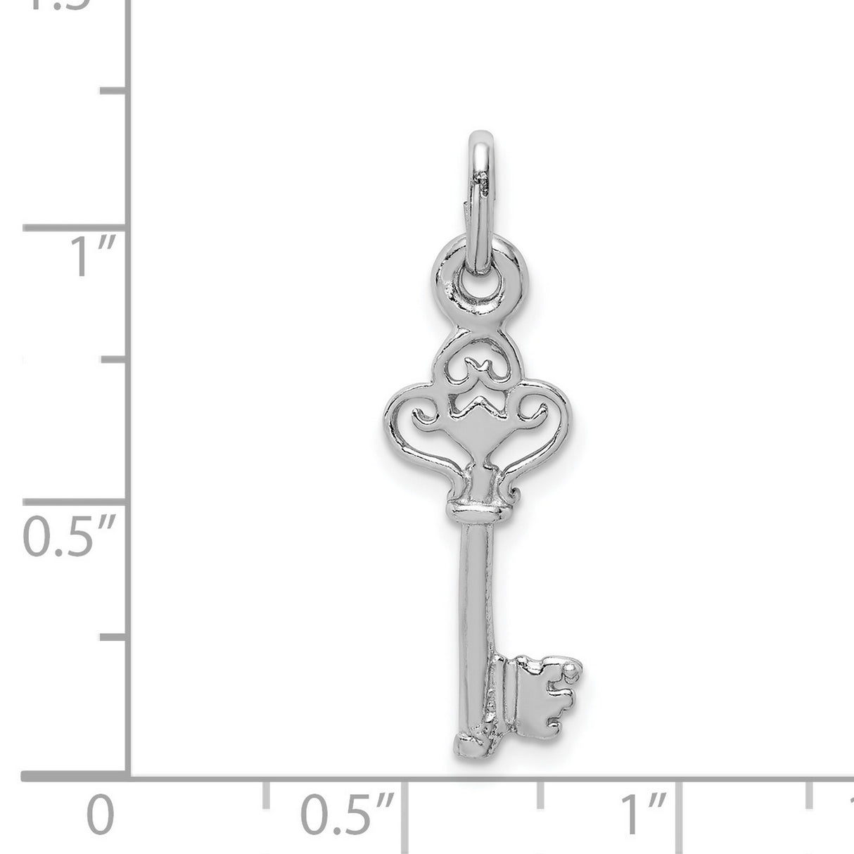 Sterling Silver Skeleton Key Pendant Charm, Ornate Vintage Style Jewelry for Women