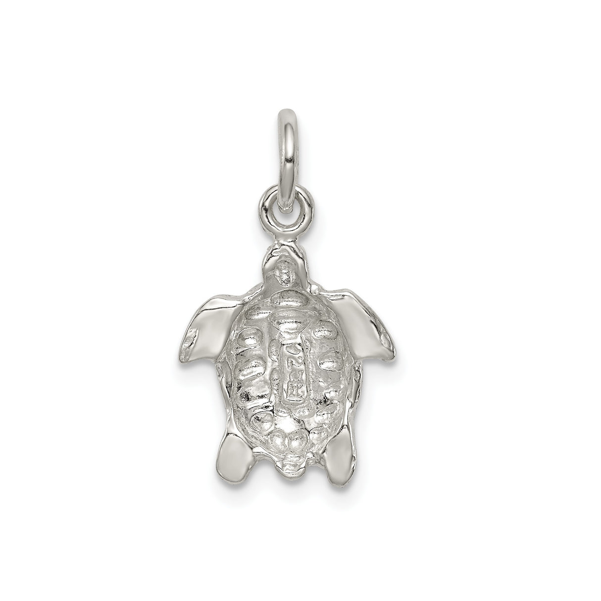 Sterling Silver Turtle Pendant with Detailed Sea Turtle Design, Ocean Jewelry for Women or Unisex