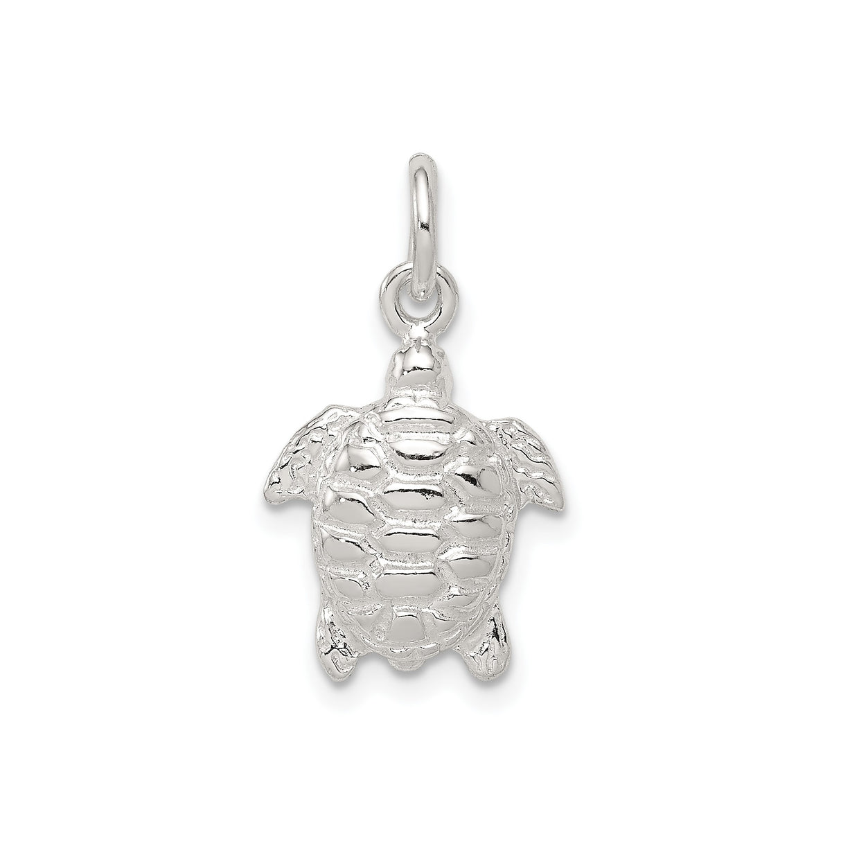 Sterling Silver Turtle Pendant with Detailed Sea Turtle Design, Ocean Jewelry for Women or Unisex