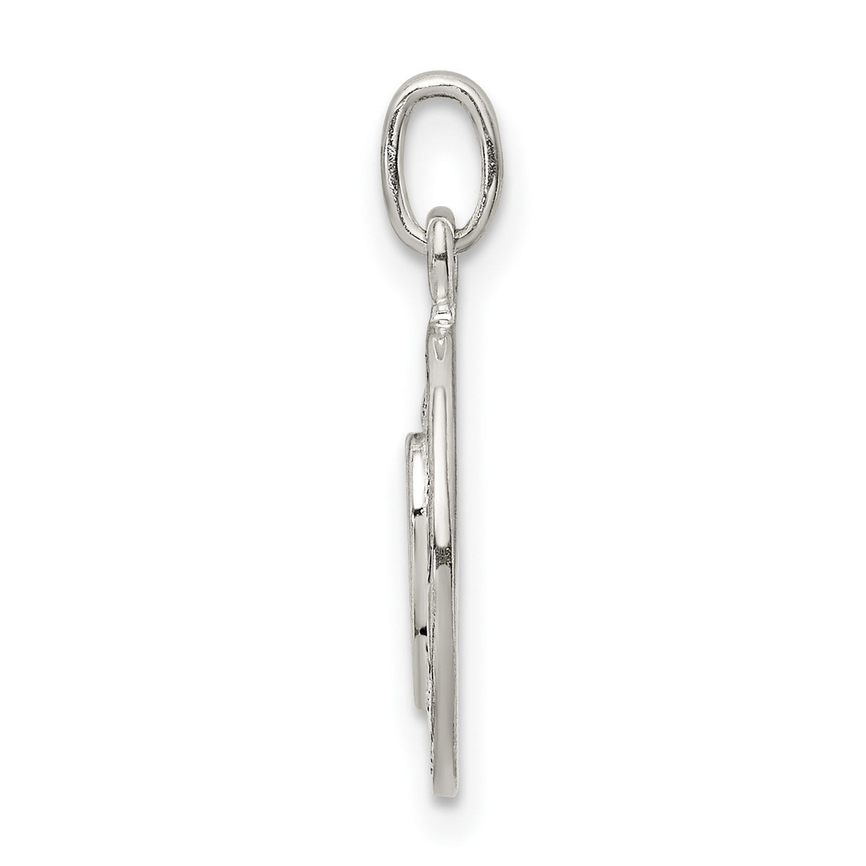 Sterling Silver Mom Pendant with Heart Cutout and Script Disc Charm