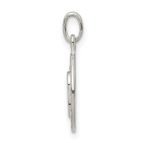 Sterling Silver Mom Pendant with Heart Cutout and Script Disc Charm