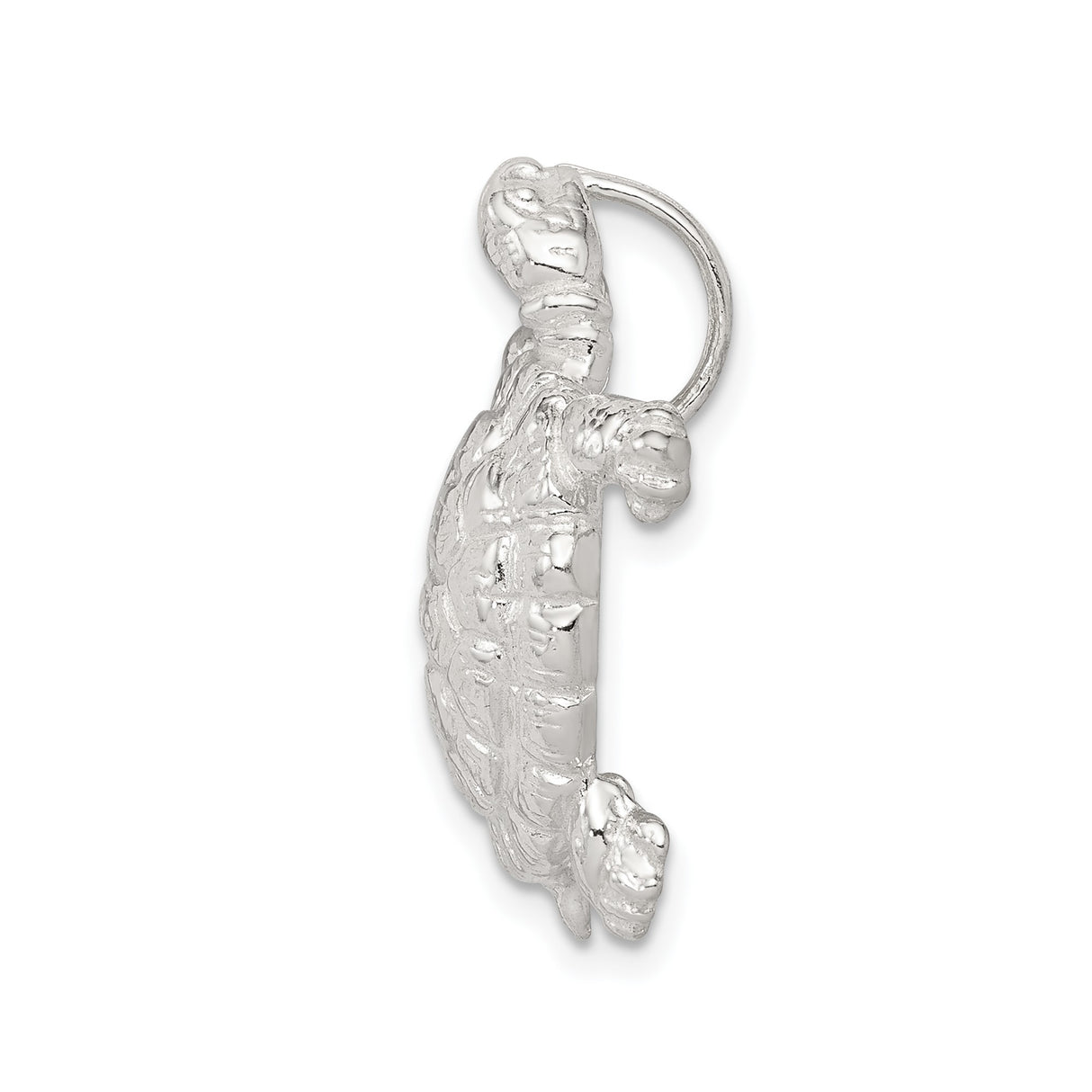 Sterling Silver Turtle Pendant, Detailed Tortoise Design, Ocean-Inspired Nature Jewelry