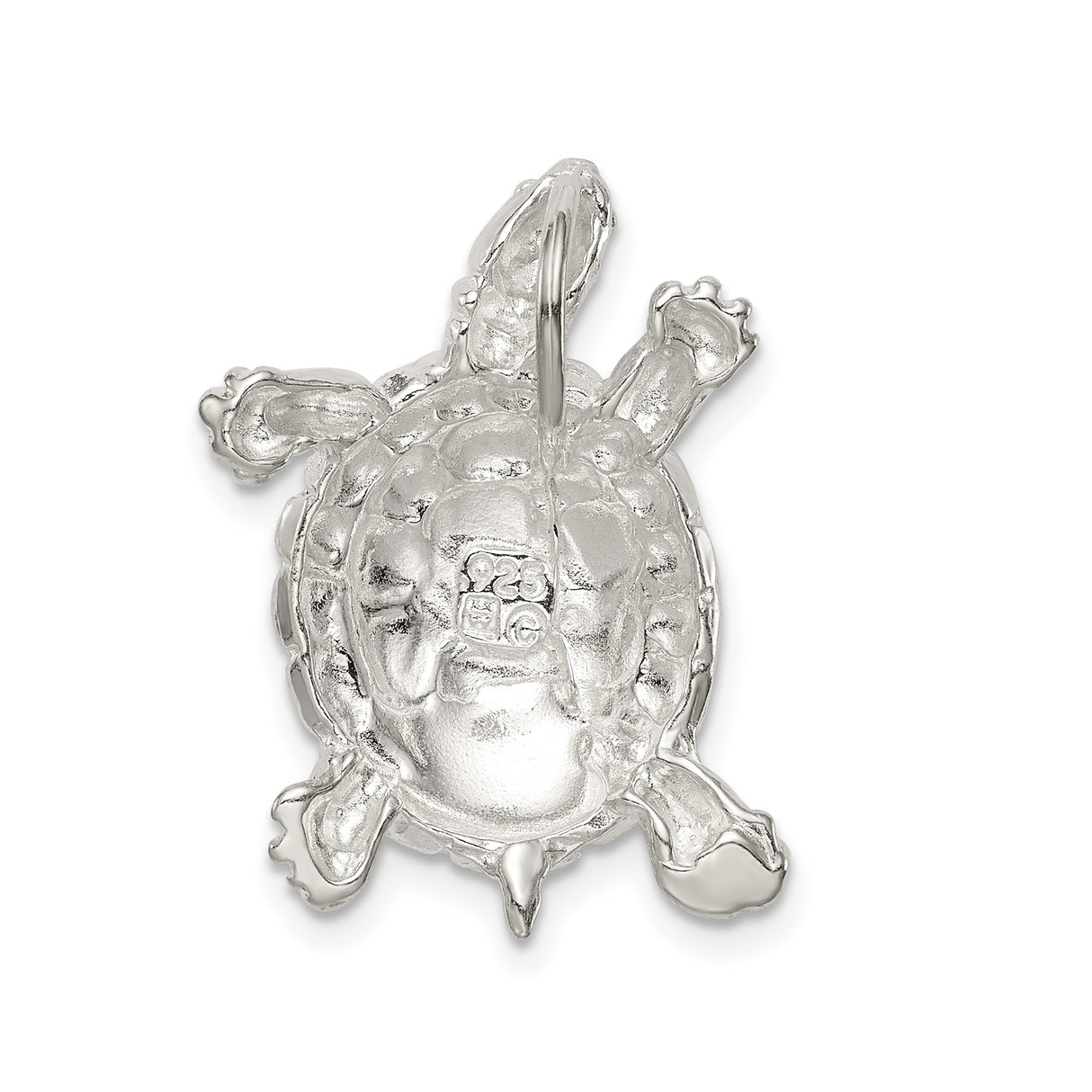 Sterling Silver Turtle Pendant, Detailed Tortoise Design, Ocean-Inspired Nature Jewelry