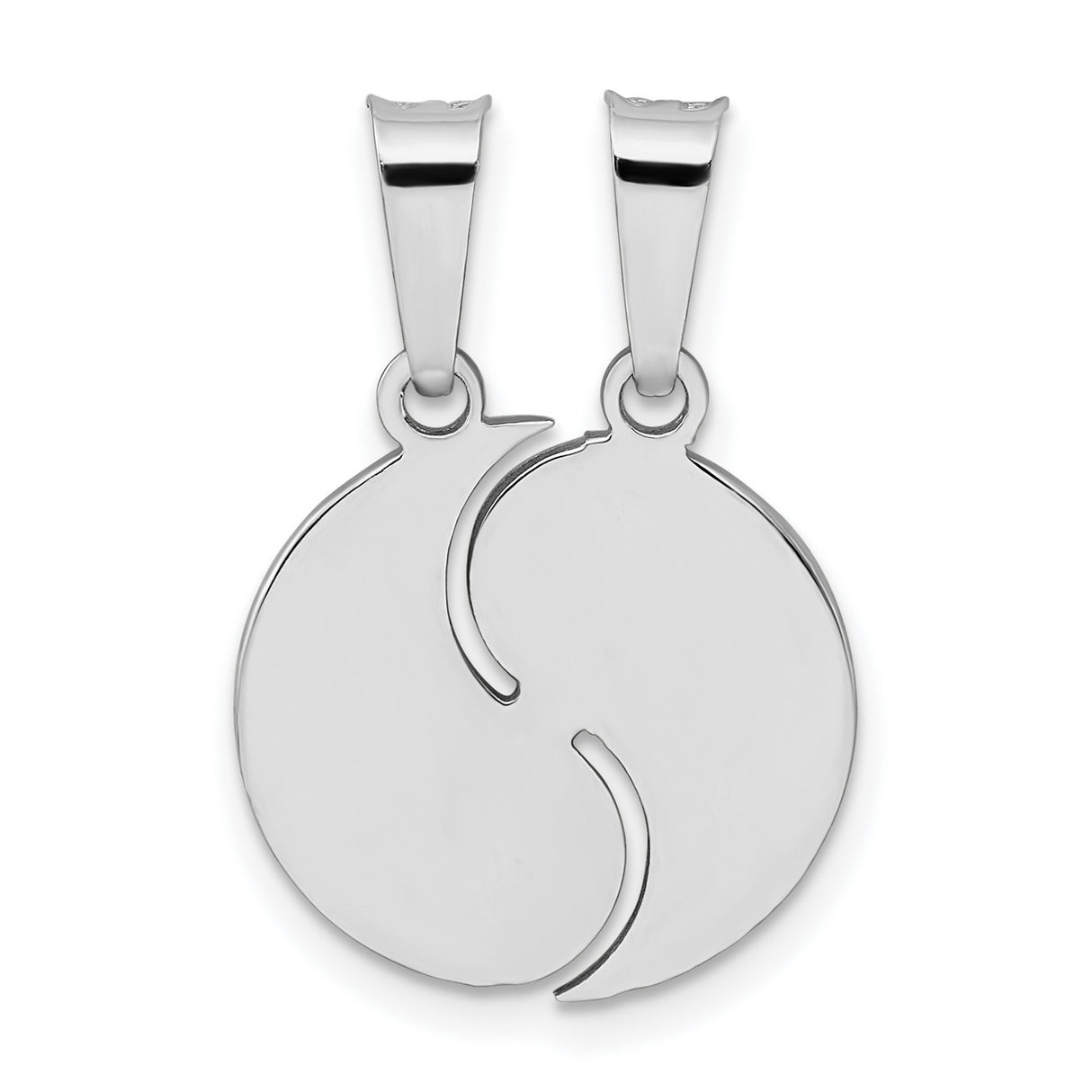 Sterling Silver Yin Yang Pendant Set, Interlocking Dual Charm Taoist Design for Couples or Friends