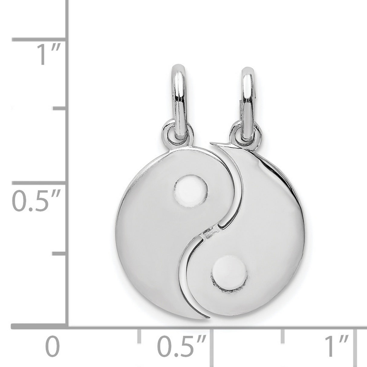 Sterling Silver Yin Yang Pendant Set, Interlocking Dual Charm Taoist Design for Couples or Friends
