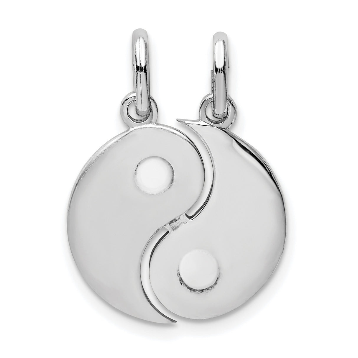 Sterling Silver Yin Yang Pendant Set, Interlocking Dual Charm Taoist Design for Couples or Friends