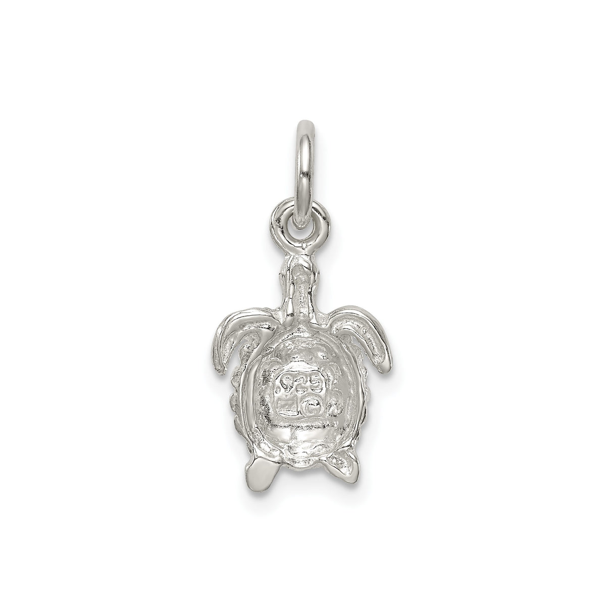 Sterling Silver Sea Turtle Charm Pendant, Nautical Ocean-Inspired Jewelry for Women or Unisex